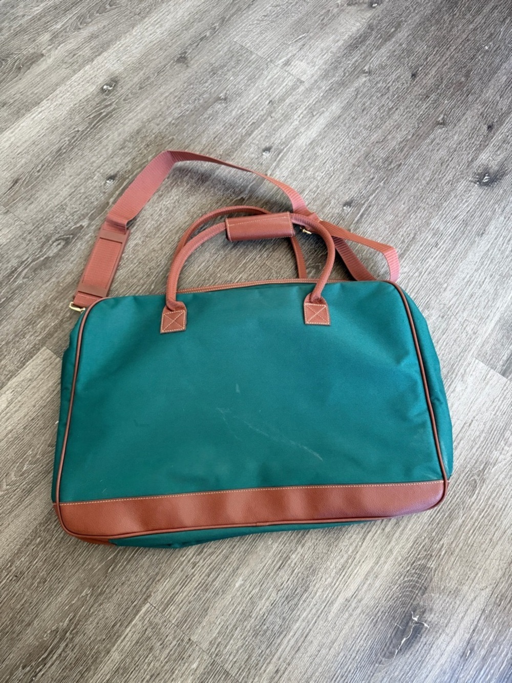Ralph Lauren Green and Brown Travel Tote with Shoulder Strap - Picture 5 of 7